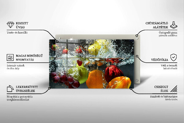 Protection plaque induction Fruits juteux dans l'eau