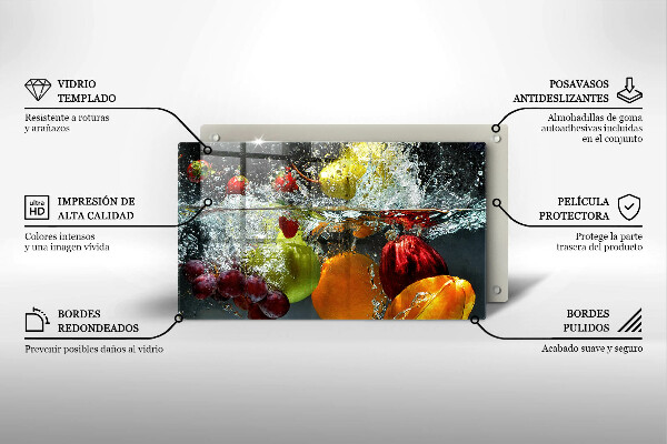 Protection plaque induction Fruits juteux dans l'eau