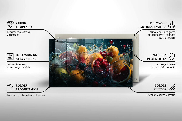 Protection plaque induction Fruits dans l'eau