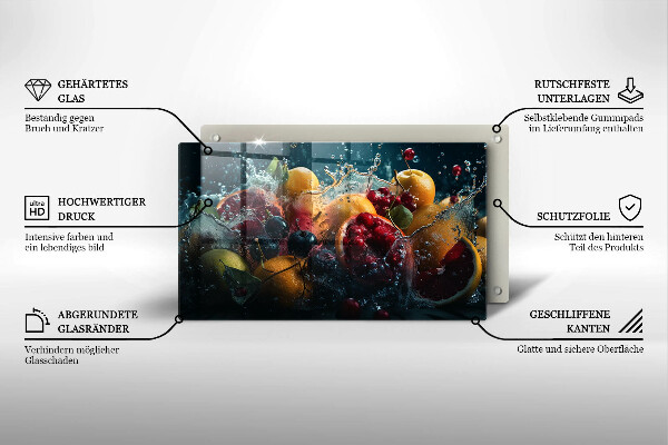 Protection plaque induction Fruits dans l'eau