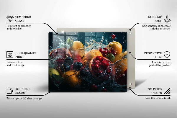 Protection plaque induction Fruits dans l'eau