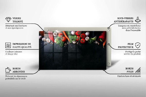 Protection plaque induction Légumes colorés