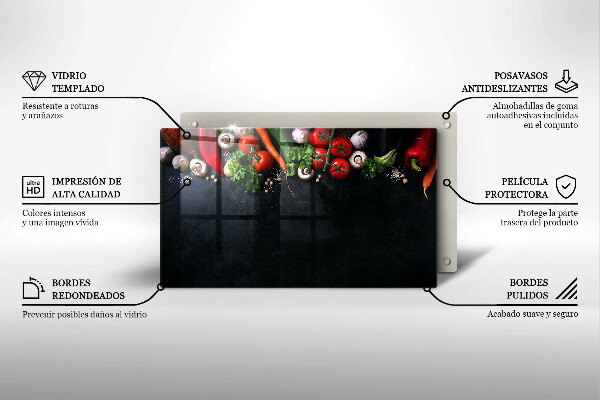 Protection plaque induction Légumes colorés