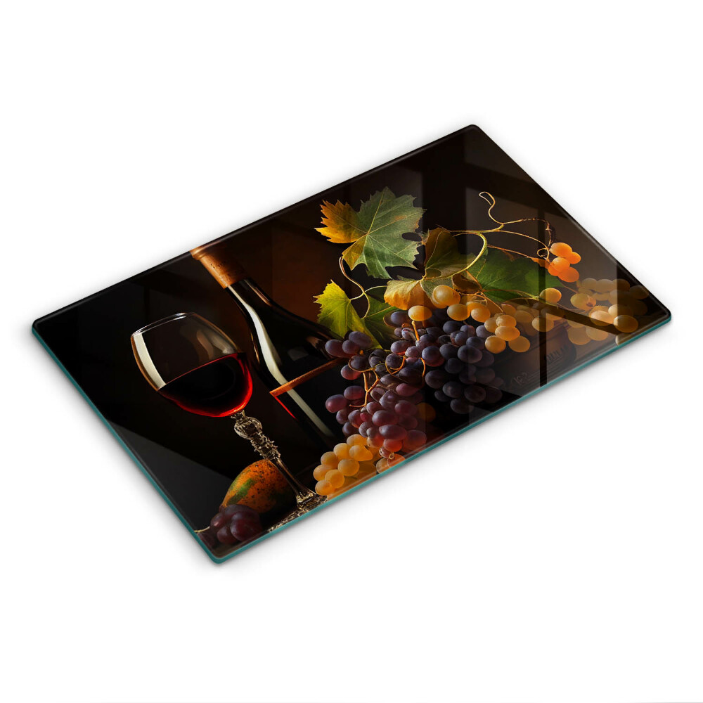 Protection plaque induction Verre de vin et de raisins