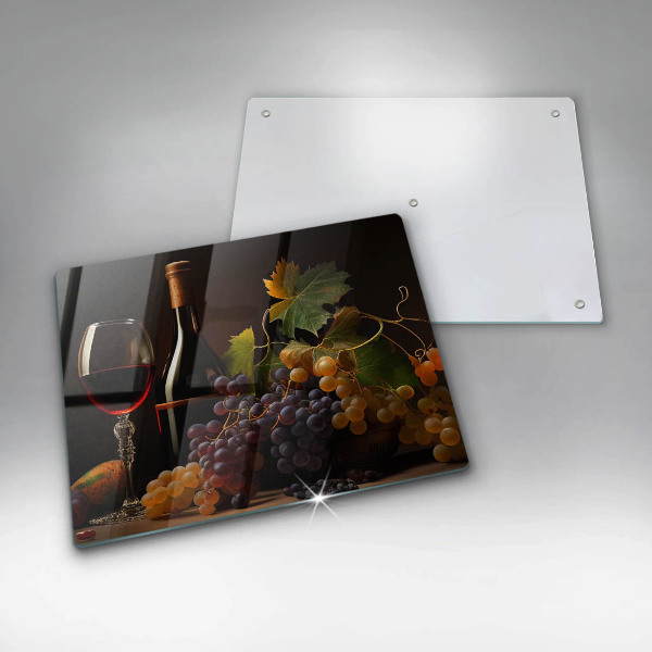 Protection plaque induction Verre de vin et de raisins
