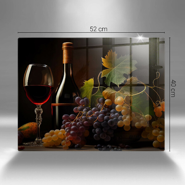 Protection plaque induction Verre de vin et de raisins