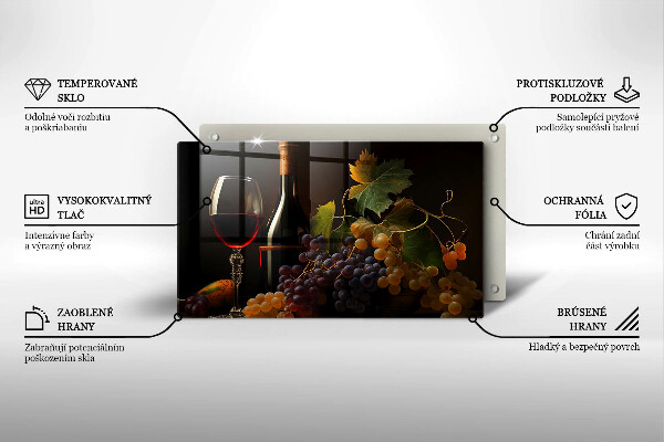 Protection plaque induction Verre de vin et de raisins