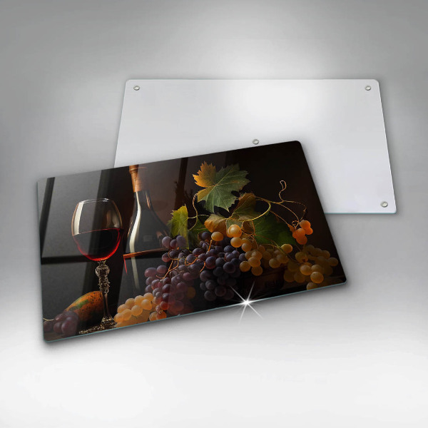 Protection plaque induction Verre de vin et de raisins