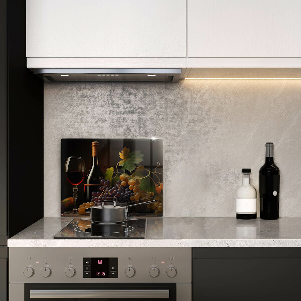 Protection plaque induction Verre de vin et de raisins