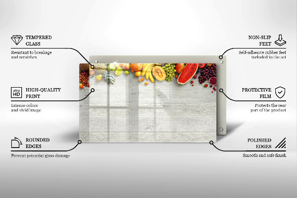 Protection plaque induction Fruits sur planches