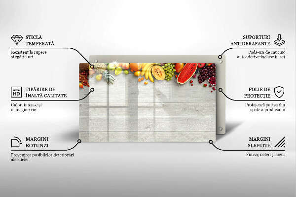 Protection plaque induction Fruits sur planches