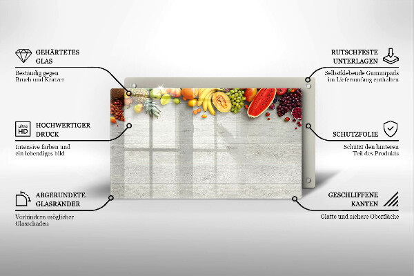 Protection plaque induction Fruits sur planches