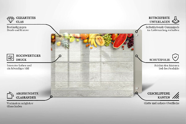 Protection plaque induction Fruits sur planches