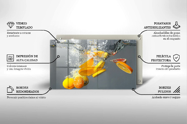 Protection plaque induction Citrons dans l'eau