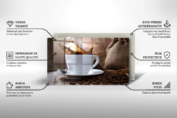 Protection plaque induction Tasse et grains de café