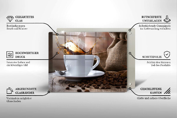 Protection plaque induction Tasse et grains de café