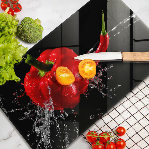 Protection plaque induction Poivrons rouges dans l'eau