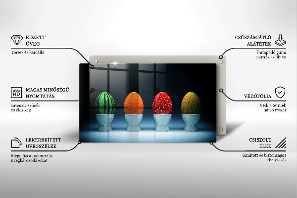 Protection plaque induction Oeufs de fruits abstraits