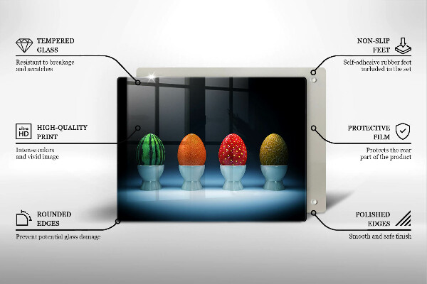 Protection plaque induction Oeufs de fruits abstraits