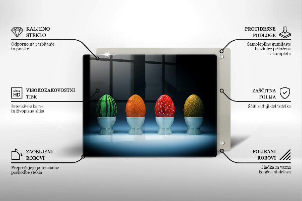 Protection plaque induction Oeufs de fruits abstraits