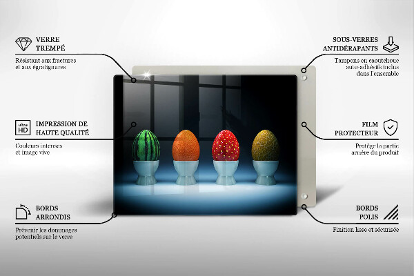 Protection plaque induction Oeufs de fruits abstraits