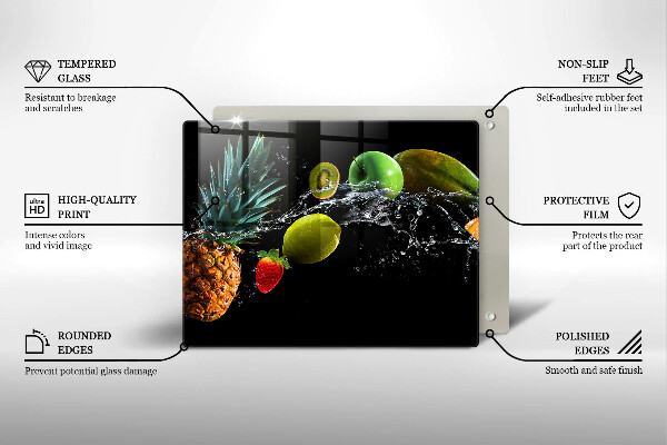 Protection plaque induction Fruits dans l'eau