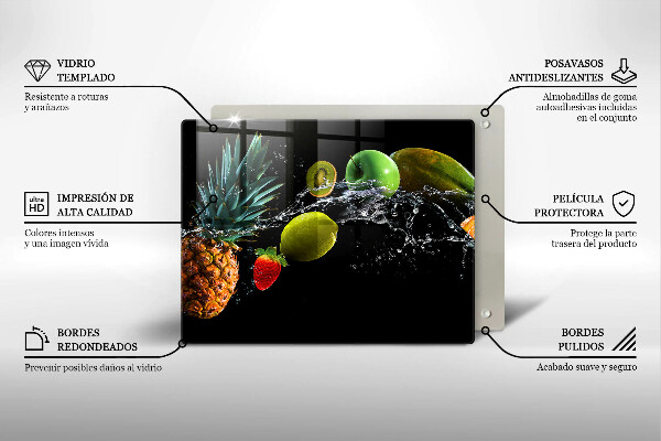 Protection plaque induction Fruits dans l'eau