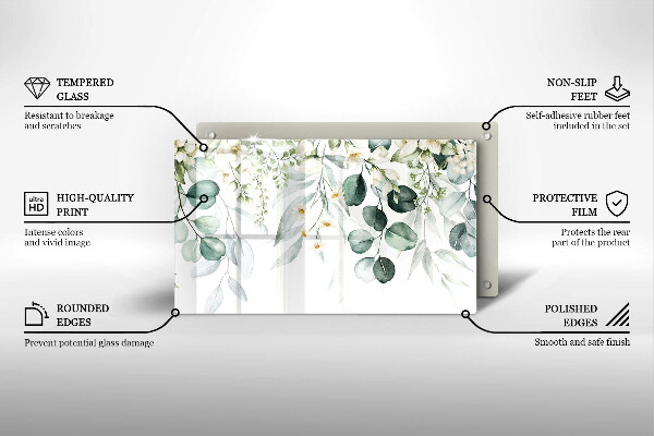 Protection plaque induction Plantes aquarelles