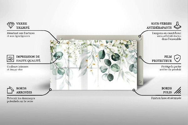 Protection plaque induction Plantes aquarelles