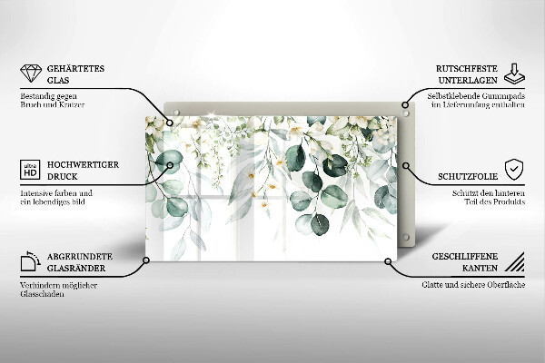 Protection plaque induction Plantes aquarelles