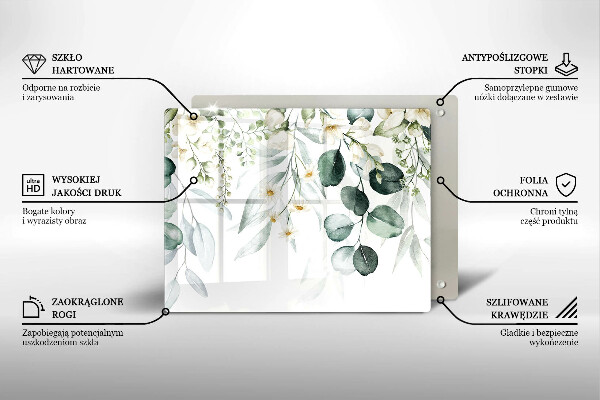 Protection plaque induction Plantes aquarelles