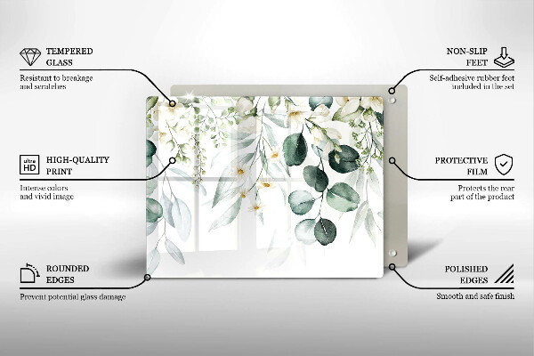 Protection plaque induction Plantes aquarelles