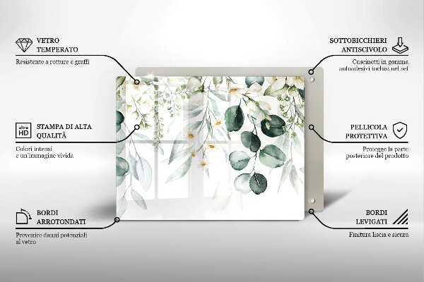 Protection plaque induction Plantes aquarelles