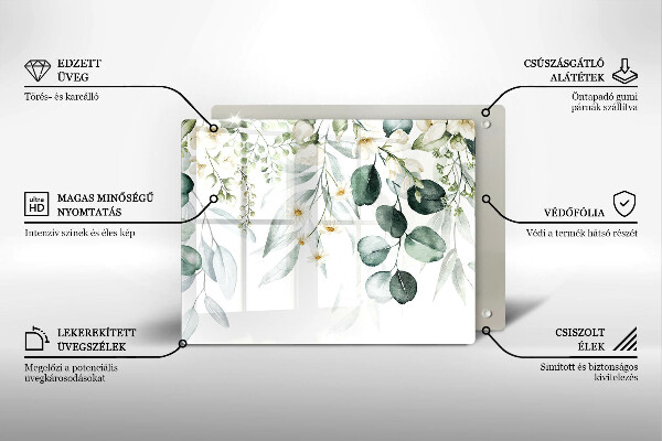 Protection plaque induction Plantes aquarelles