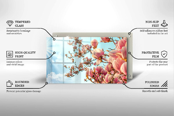 Protection plaque induction Arbre à fleurs roses