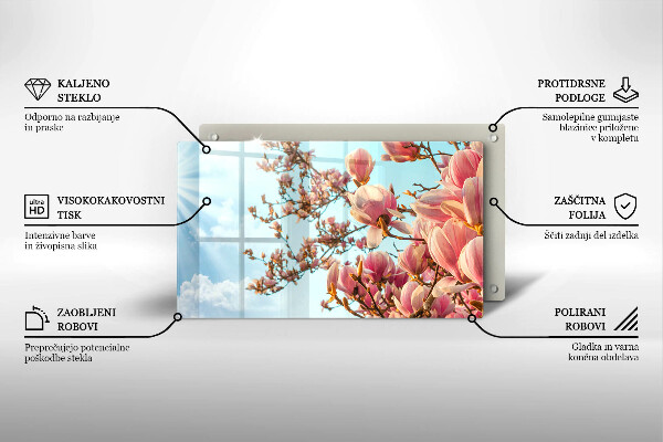 Protection plaque induction Arbre à fleurs roses