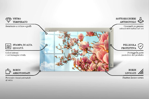 Protection plaque induction Arbre à fleurs roses