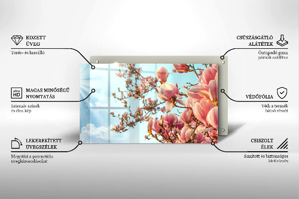 Protection plaque induction Arbre à fleurs roses