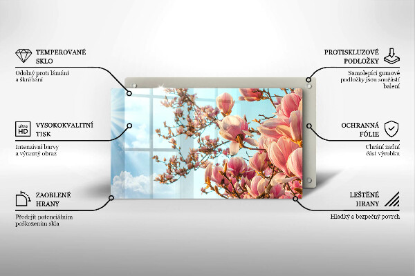 Protection plaque induction Arbre à fleurs roses