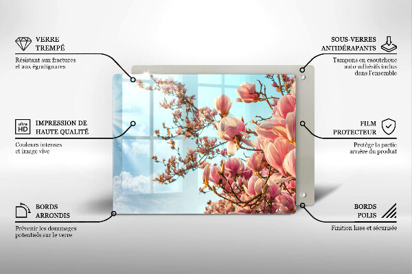 Protection plaque induction Arbre à fleurs roses