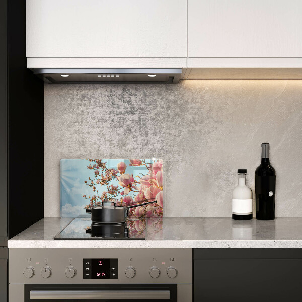 Protection plaque induction Arbre à fleurs roses