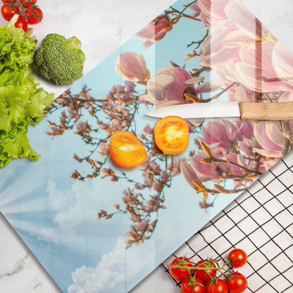 Protection plaque induction Arbre à fleurs roses