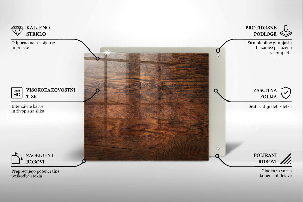Protection plaque induction Planche de bois foncé