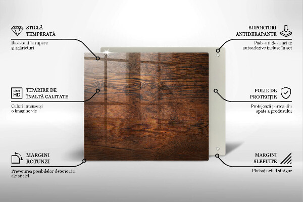 Protection plaque induction Planche de bois foncé