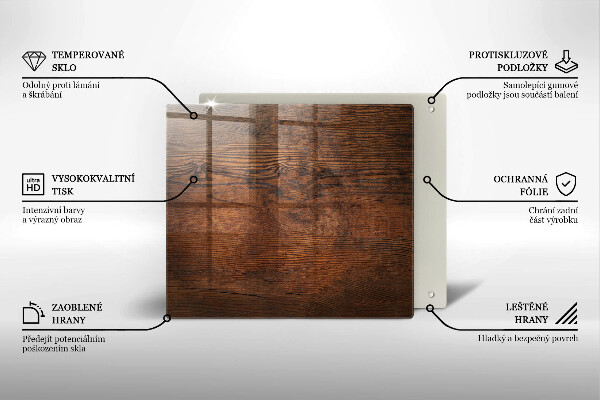 Protection plaque induction Planche de bois foncé