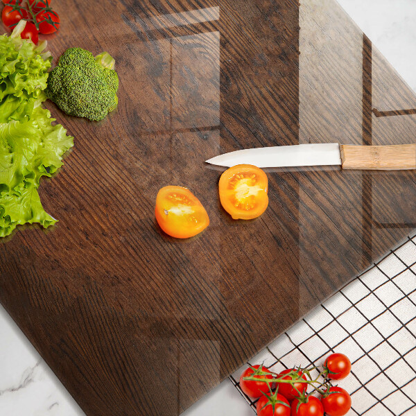 Protection plaque induction Planche de bois foncé