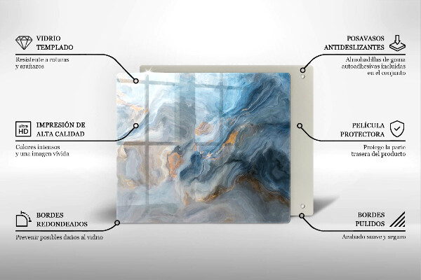 Protection plaque induction Texture de marbre