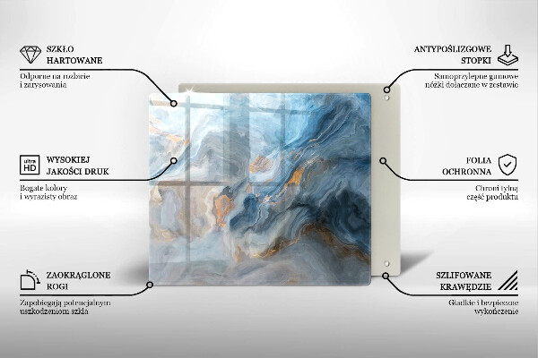 Protection plaque induction Texture de marbre