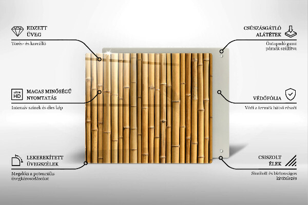Protection plaque induction Bambou bohème nature