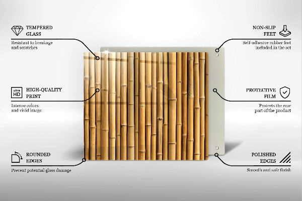 Protection plaque induction Bambou bohème nature